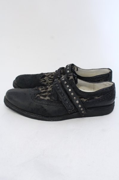 画像4: Hiromu Takahara / デストロイレオパードシューズ 41(約27.5) ブラック O-25-05-22-047-Hi-sho-YM-ZT-S002 (4)