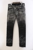 画像1: CIVARIZE / Cosmicグラデーション箔加工ZIPスキニーデニムパンツ 42 シルバーｘブラック O-25-05-22-008-CI-pa-YM-OS (1)