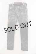 CIVARIZE / Cosmicグラデーション箔加工ZIPスキニーデニムパンツ 42 シルバーｘブラック O-25-05-22-008-CI-pa-YM-OS