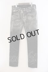 CIVARIZE / Cosmicグラデーション箔加工ZIPスキニーデニムパンツ 42 シルバーｘブラック O-25-05-22-008-CI-pa-YM-OS