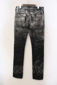 画像2: CIVARIZE / Cosmicグラデーション箔加工ZIPスキニーデニムパンツ 42 シルバーｘブラック O-25-05-22-008-CI-pa-YM-OS (2)