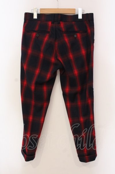 画像2: NO ID. BLACK / TRオンブレーチェックアンクルトラウザーズパンツ 1 レッド O-25-05-22-014-NO-pa-YM-ZT360 (2)