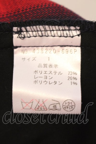 画像3: NO ID. BLACK / TRオンブレーチェックアンクルトラウザーズパンツ 1 レッド O-25-05-22-014-NO-pa-YM-ZT360 (3)