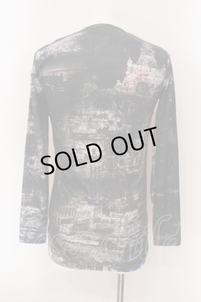 画像2: JOHNNY WOLF / 転写プリントUネックカットソー 1 ブラック O-25-05-22-026-JO-to-YM-OS (2)