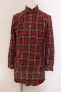NO ID. / ロングチェックシャツ 1 レッド O-25-05-22-031-NO-sh-YM-OS