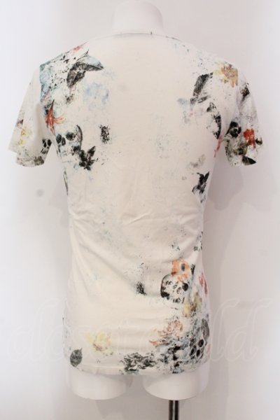 画像2: CIVARIZE / BitingフラワースカルVネックTシャツ 44 ホワイト O-25-05-22-032-CI-ts-YM-OS