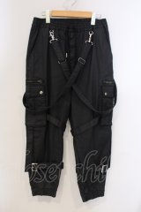 CIVARIZE / サスペンダー付きコーティングカーゴパンツ 44 ブラック O-25-05-25-035-CI-pa-YM-OS
