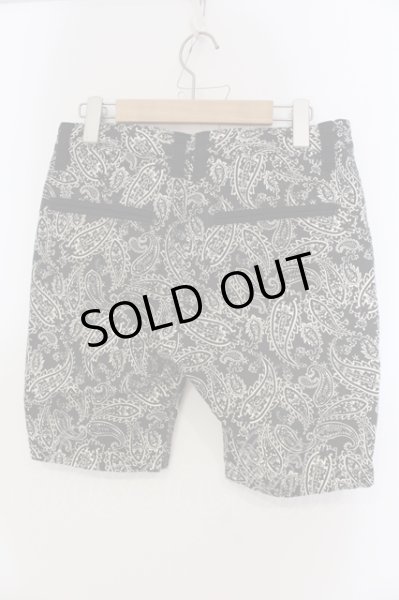 画像2: NO ID. / ペイズリーストレッチショートパンツ 1 ブラックｘホワイト（真っ白でない） O-25-05-25-040-NO-pa-YM-ZT358 (2)