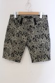 画像1: NO ID. / ペイズリーストレッチショートパンツ 1 ブラックｘホワイト（真っ白でない） O-25-05-25-041-NO-pa-YM-OS (1)
