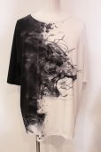 画像1: CIVARIZE / フラワープリントバイカラーカットソー F ブラックｘホワイト O-25-05-25-005-CI-to-YM-OS (1)