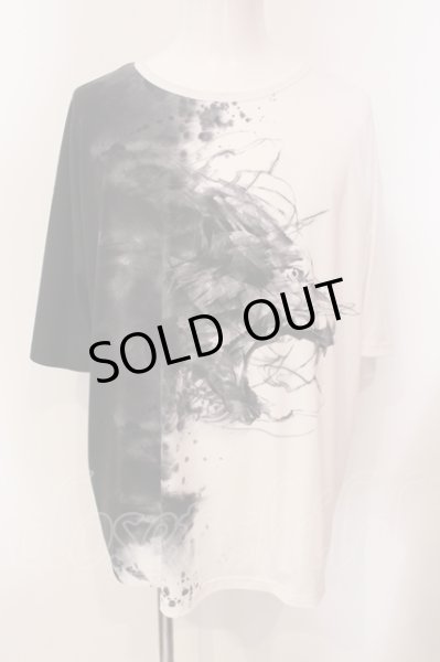 画像1: CIVARIZE / フラワープリントバイカラーカットソー F ブラックｘホワイト O-25-05-25-005-CI-to-YM-OS (1)