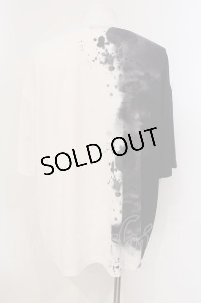 画像2: CIVARIZE / フラワープリントバイカラーカットソー F ブラックｘホワイト O-25-05-25-005-CI-to-YM-OS (2)