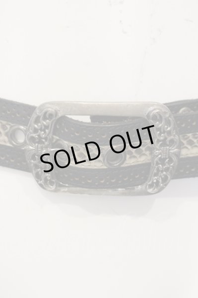 画像2: TORNADO MART / アイレットラインベルト  ブラックｘホワイト O-25-05-25-050-TO-0-YM-OS (2)