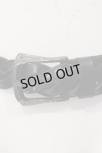 画像2: TORNADO MART / エンボススタッズ編み込みベルト F ブラック O-25-05-25-051-TO-0-YM-OS (2)