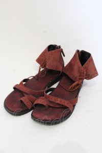Moonage Devilment（清春） / Iroquoisコラボ　レザーサンダル 42 ワイン O-25-05-25-055-MO-0-YM-ZT-S001