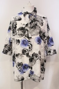 CIVARIZE / シースルーシフォンジャガードビッグローズシャツ F ホワイト O-25-05-25-006-CI-sh-YM-OS