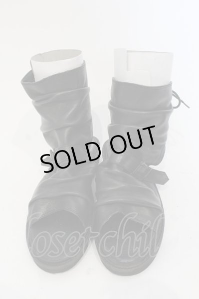 画像2: CIVARIZE / Tripレザーレースアップブーツサンダル 約27.5cm ブラック O-25-05-25-056-CI-sho-YM-ZT-S001 (2)