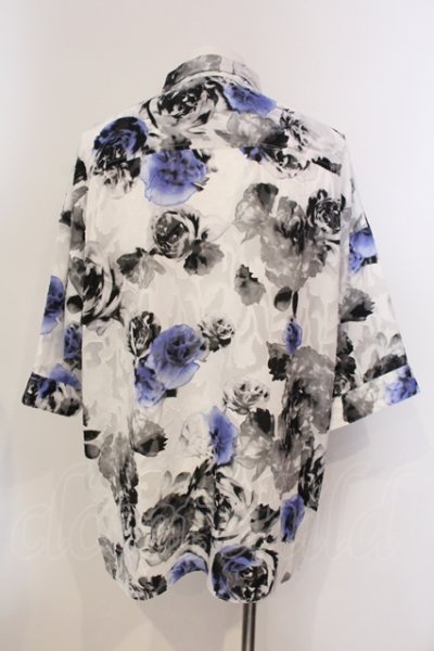 画像2: CIVARIZE / シースルーシフォンジャガードビッグローズシャツ F ホワイト O-25-05-25-006-CI-sh-YM-OS