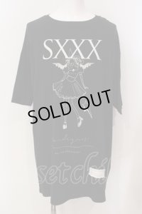 MARDIGRAS(SADS清春) / SXXX BIG Tシャツ  ブラック O-25-05-25-013-MA-ts-YM-OS