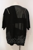 画像2: CIVARIZE / PUレザー切り替えパッチワークショルダーZIP Tシャツ F ブラック O-25-05-25-014-CI-ts-YM-OS (2)