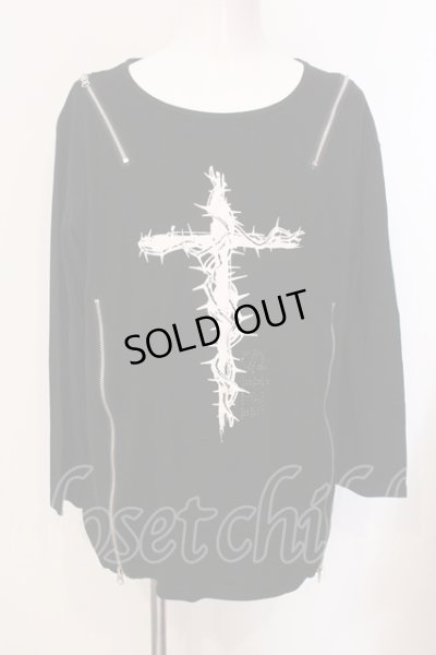 画像1: CIVARIZE / ZIPプリントロンT カットソー F ブラック O-25-05-25-015-CI-to-YM-OS
