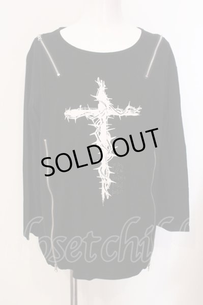 画像1: CIVARIZE / ZIPプリントロンT カットソー F ブラック O-25-05-25-015-CI-to-YM-OS (1)
