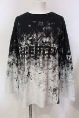 CIVARIZE / ピグメントグラデーションBIGカットソー F ブラックｘホワイト O-25-05-25-019-CI-to-YM-OS