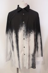 CIVARIZE / バイカラースプレープリントビッグシャツ F ブラックｘホワイト O-25-05-25-020-CI-sh-YM-OS
