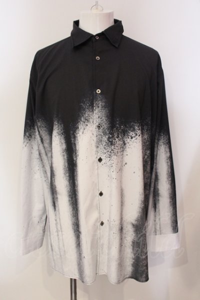画像1: CIVARIZE / バイカラースプレープリントビッグシャツ F ブラックｘホワイト O-25-05-25-020-CI-sh-YM-OS