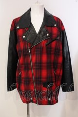 CIVARIZE / PUドッキングライダースジャケット F ブラックｘレッド O-25-05-25-021-CI-ou-YM-OS