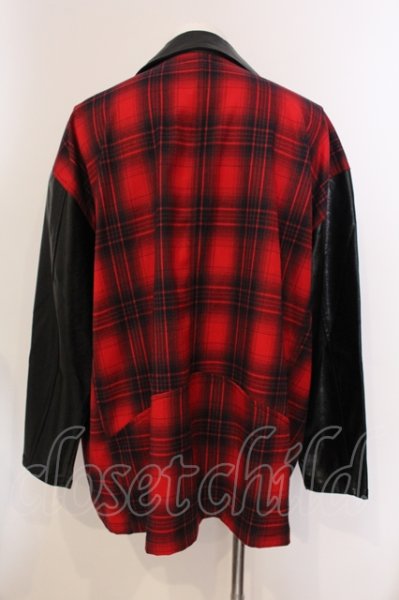 画像2: CIVARIZE / PUドッキングライダースジャケット F ブラックｘレッド O-25-05-25-021-CI-ou-YM-ZT372 (2)