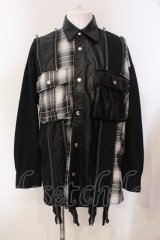 CIVARIZE / 切り替えドッキングデニムシャツジャケット F ブラック O-25-05-25-022-CI-sh-YM-OS