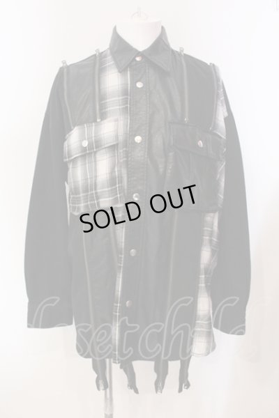 画像1: CIVARIZE / 切り替えドッキングデニムシャツジャケット F ブラック O-25-05-25-022-CI-sh-YM-OS