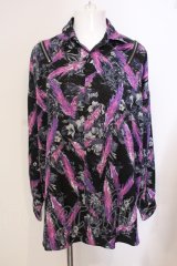 CIVARIZE / ショルダーZIPフェザージャガードシャツ F パープル O-25-05-25-023-CI-sh-YM-OS