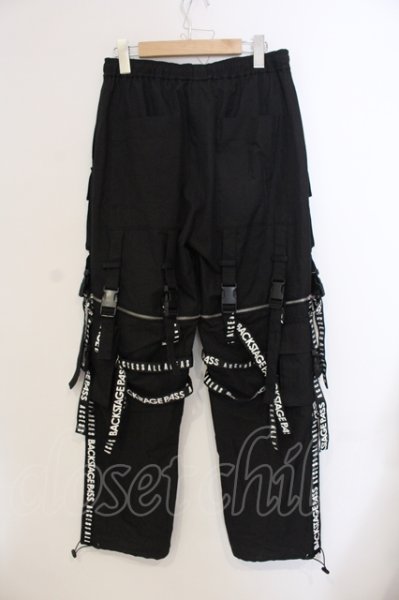 画像2: BACKSTAGE PASS / PARACHUTE PANTS2WAY ワイドパンツ F ブラック O-25-05-25-025-BA-pa-YM-ZT359 (2)