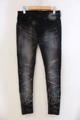 CIVARIZE / Dazzlingカラー吹き付け加工スキニーデニムパンツ 42 パープル O-25-05-25-026-CI-pa-YM-OS