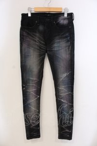 CIVARIZE / Dazzlingカラー吹き付け加工スキニーデニムパンツ 42 パープル O-25-05-25-026-CI-pa-YM-ZT358