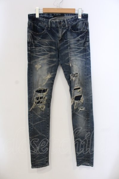 画像1: CIVARIZE / Wipe リメイクスキニーデニム 42 インディゴ O-25-05-25-027-CI-pa-YM-OS