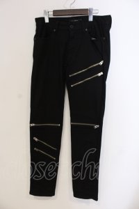 CIVARIZE / Gunsジップデザインスキニーパンツ 42 ブラック O-25-05-25-029-CI-pa-YM-ZT359