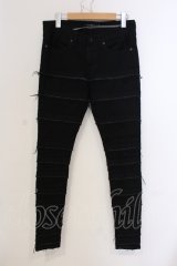 CIVARIZE / フリンジ切り替えスキニーデニムパンツ 42 ブラック O-25-05-25-033-CI-pa-YM-OS