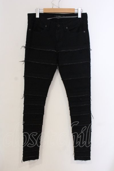 画像1: CIVARIZE / フリンジ切り替えスキニーデニムパンツ 42 ブラック O-25-05-25-033-CI-pa-YM-OS
