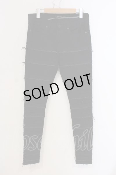 画像1: CIVARIZE / フリンジ切り替えスキニーデニムパンツ 42 ブラック O-25-05-25-033-CI-pa-YM-ZT358 (1)