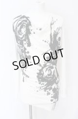 CIVARIZE / Disturbiaジップ付ドレープ総柄カットソー 44 ホワイト O-25-05-31-046-CI-to-YM-OS