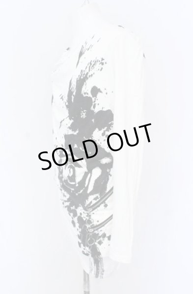 画像2: CIVARIZE / Disturbiaジップ付ドレープ総柄カットソー 44 ホワイト O-25-05-31-046-CI-to-YM-OS (2)