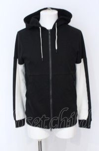 5351pour les Hommes / シルケット裏毛ジップパーカー 46 ブラックｘホワイト O-25-05-31-048-53-to-YM-OS