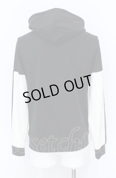 画像2: 5351pour les Hommes / シルケット裏毛ジップパーカー 46 ブラックｘホワイト O-25-05-31-048-53-to-YM-ZT340 (2)