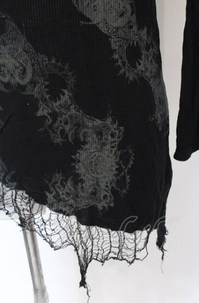 画像2: KMRii / MAGNOLIA DAMAGE カットソー 2 ブラック O-25-05-31-049-KM-to-YM-ZT371 (2)