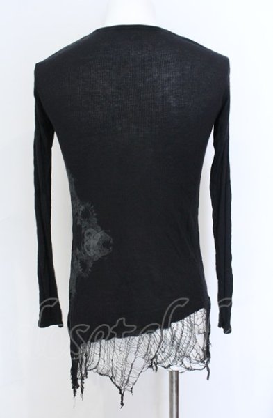 画像4: KMRii / MAGNOLIA DAMAGE カットソー 2 ブラック O-25-05-31-049-KM-to-YM-ZT371 (4)