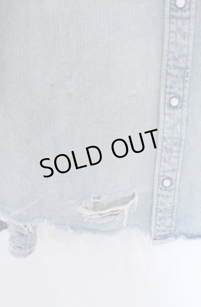 画像4: Moonage Devilment / S'exprimerコラボ　ダメージデニムシャツ 44 ライトインディゴ O-25-05-31-055-Mo-sh-YM-ZT373 (4)