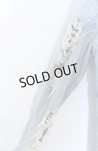 画像5: Moonage Devilment / S'exprimerコラボ　ダメージデニムシャツ 44 ライトインディゴ O-25-05-31-055-Mo-sh-YM-ZT373 (5)